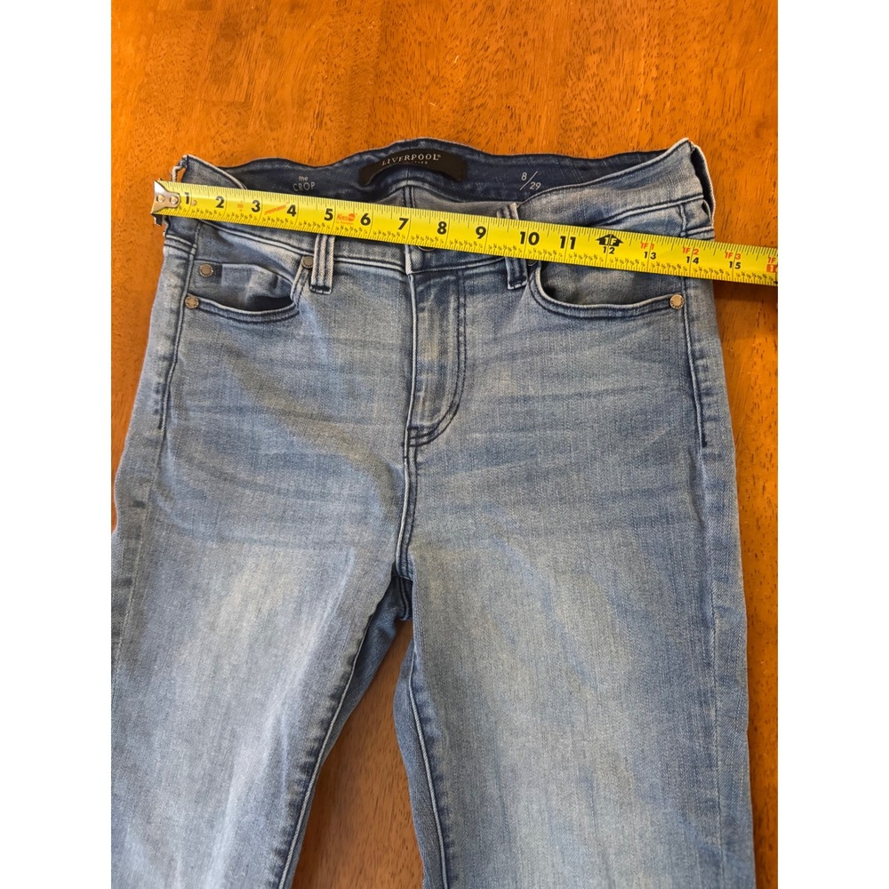Liverpool Los Angeles Women's The Crop Light Wash Cuffed Denim Jeans Size 8/29 - Picture 6 of 11